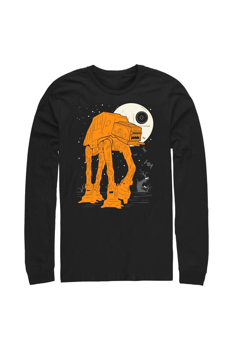 Mens Star Wars Halloween AT Walker Full Moon Long Sleeve Shirt, Main, color, Black