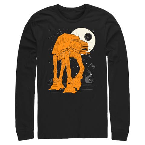 Mens Star Wars Halloween AT Walker Full Moon Long Sleeve Shirt