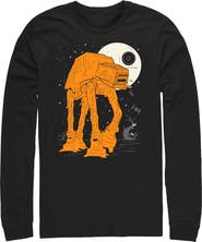 Star Wars Mens Star Wars Halloween AT Walker Full Moon Long Sleeve Shirt
