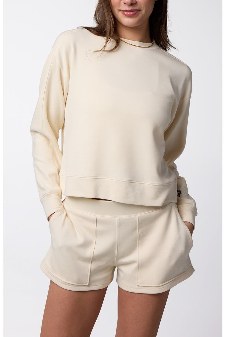 Women's Active Lifestyle You Know You Play Cropped Crew Sweatshirt, Main, color, Ivory