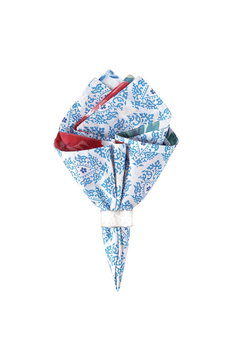 Madeline Cotton Reversible Napkin Set of 6, Main, color, Blue