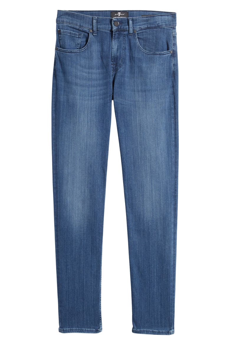 Luxe Performance Plus Slimmy Taper Jeans, Alternate, color, MID BLUE