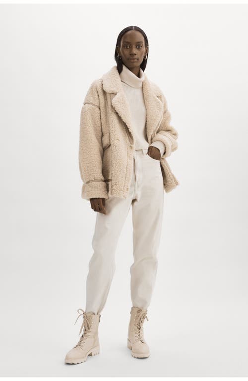 Lamarque Badu | Oversized Faux Shearling Jacket In Nude