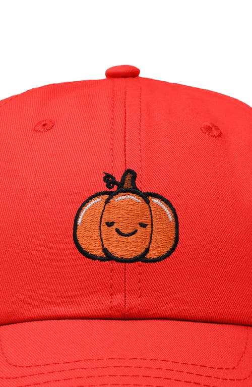 Shop Dalix Baby Pumpkin Embroidered Dad Hat In Red