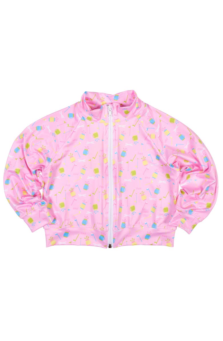 Florence Eiseman Golf Print Performance Knit Jacket, Main, color, Pink/Multi