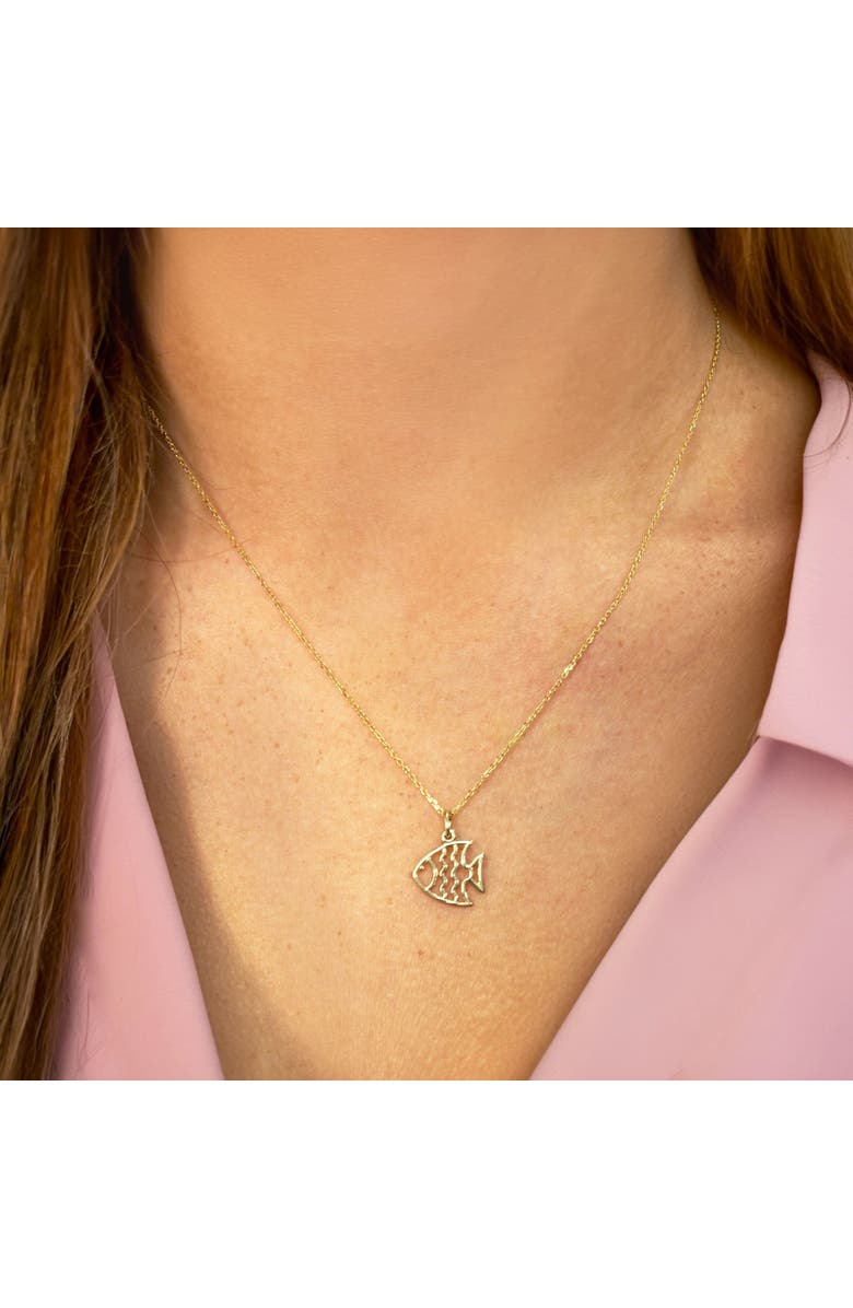 The Lovery Fine Jewelry Mini Gold Fish Charm, Alternate, color, Yellow Gold