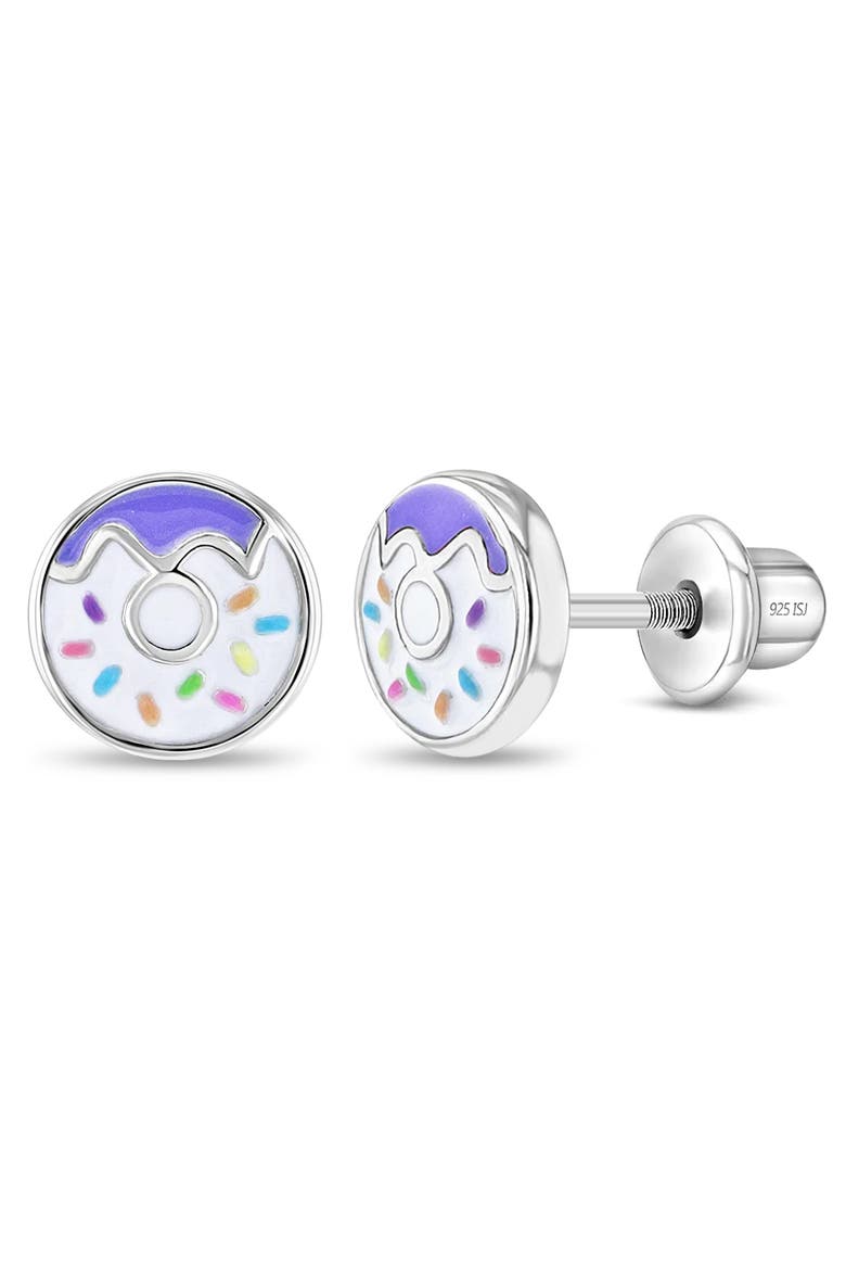 Frosted with Sprinkles Donut Earrings, Main, color, Purple