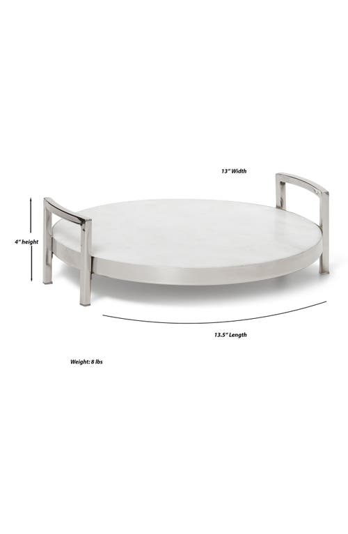 Roselli Trading Company Marble Bar Serving Tray In White