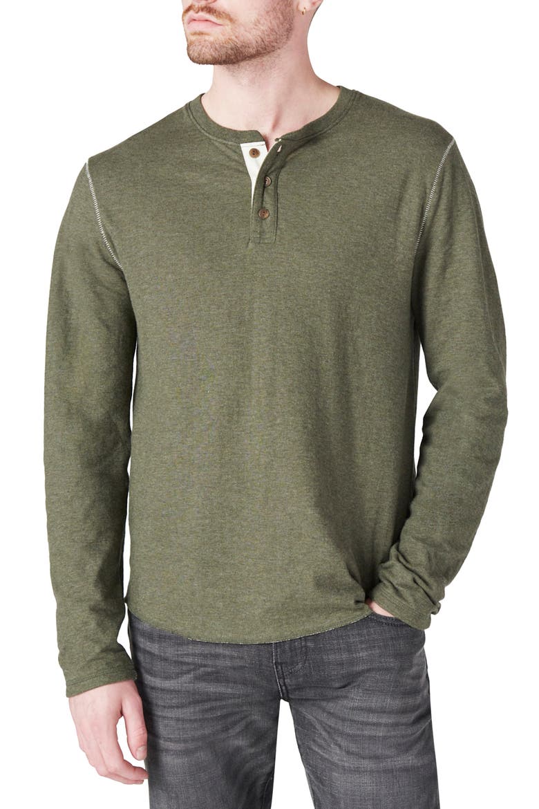 Duofold Cotton Henley, Main, color, OLIVE