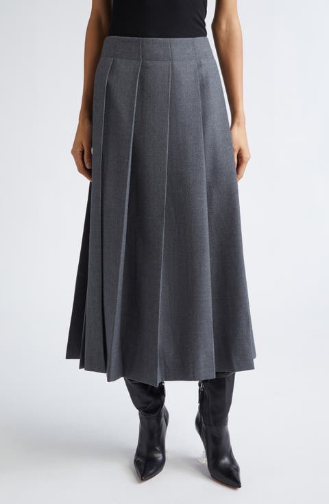 Pleated Midi Skirt