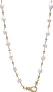 BY ADINA EDEN Natural Pearl Bezel Lobster Clasp Chain Necklace