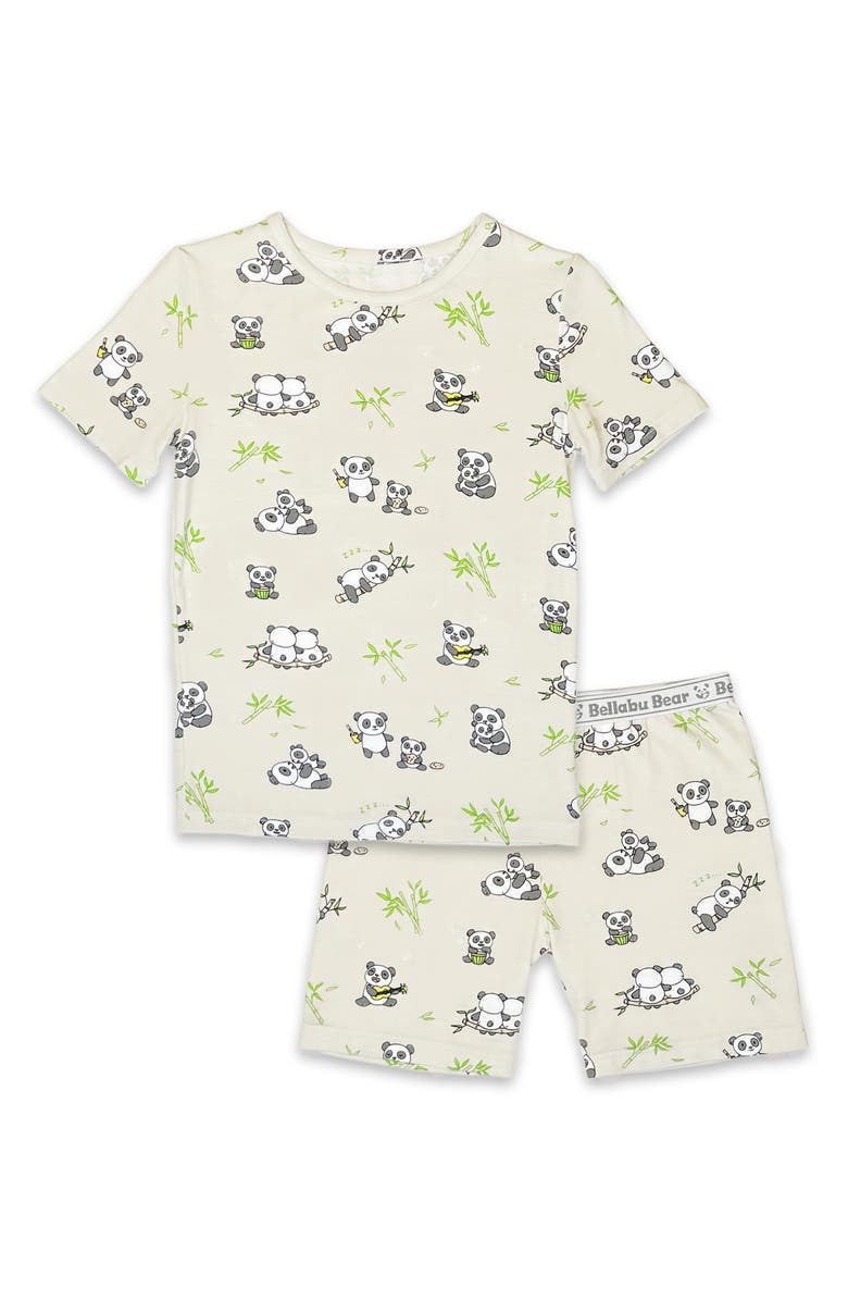 Bellabu Bear Kids' Panda Bear Fitted Two-Piece Short Pajamas, Main, color,