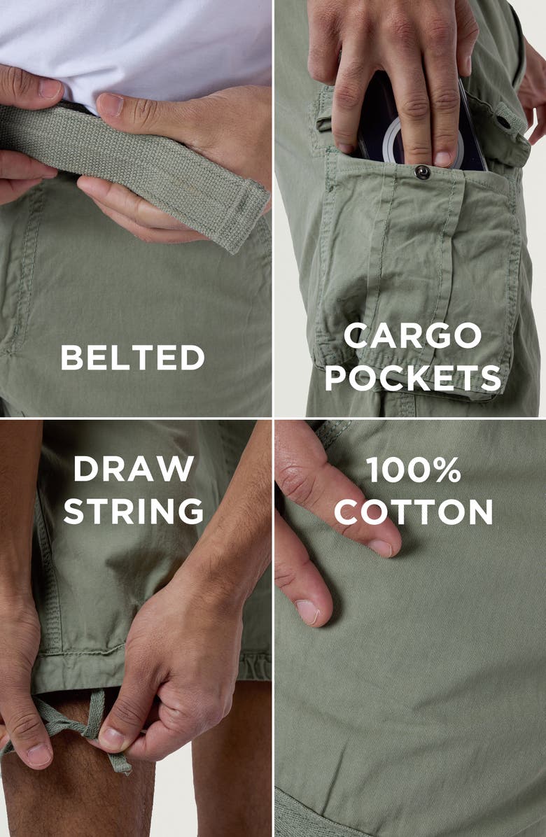 XRAY Belted Cargo Shorts, Alternate, color, Leaf Green