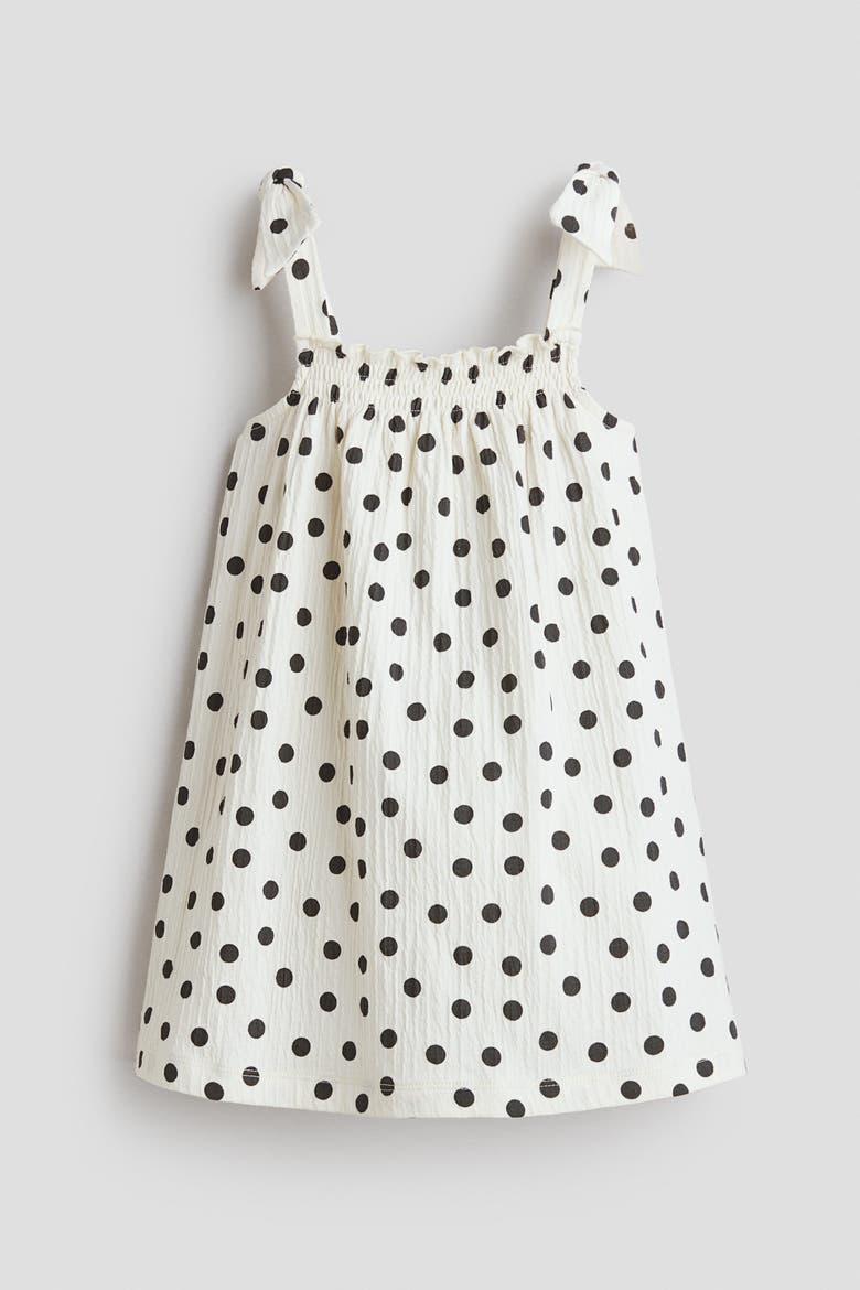 Patterned Cotton Dress, Main, color, Cream/polka dot