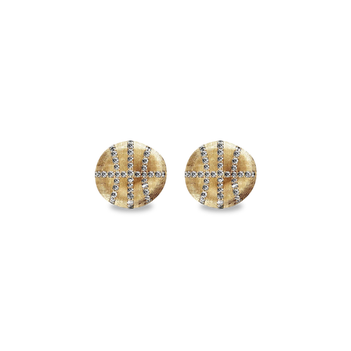 Pascal The Basketball Leaking Ball Diamond Pavé Earrings In Gold