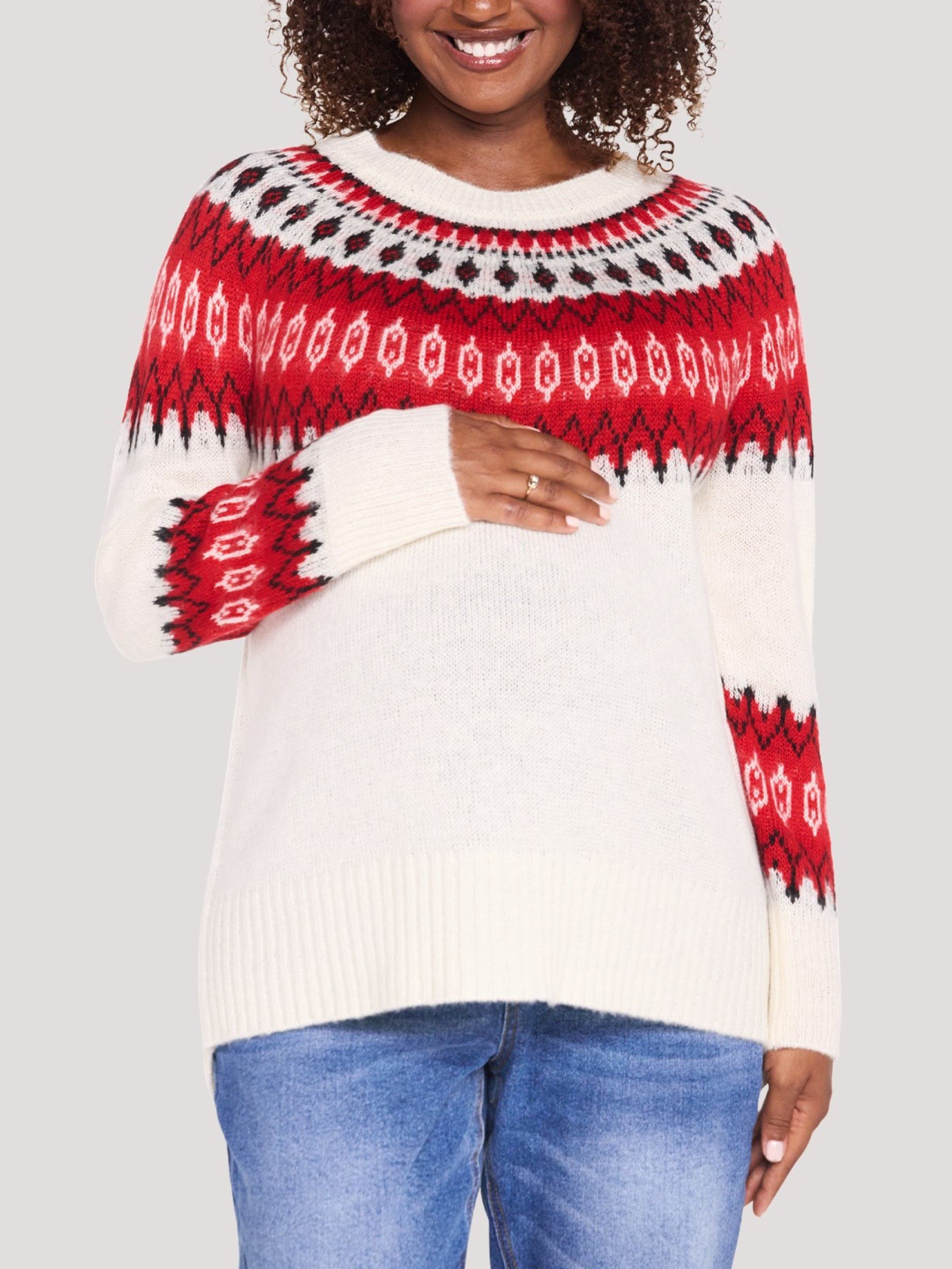 Ivory & Red Fair Isle