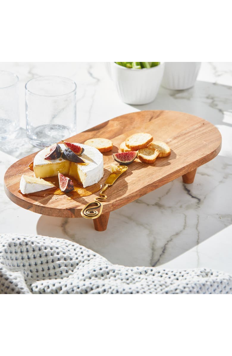 tag Arc Oval Footed Server Natural Acacia Wood Everyday Serving Tray, Alternate, color, Brown