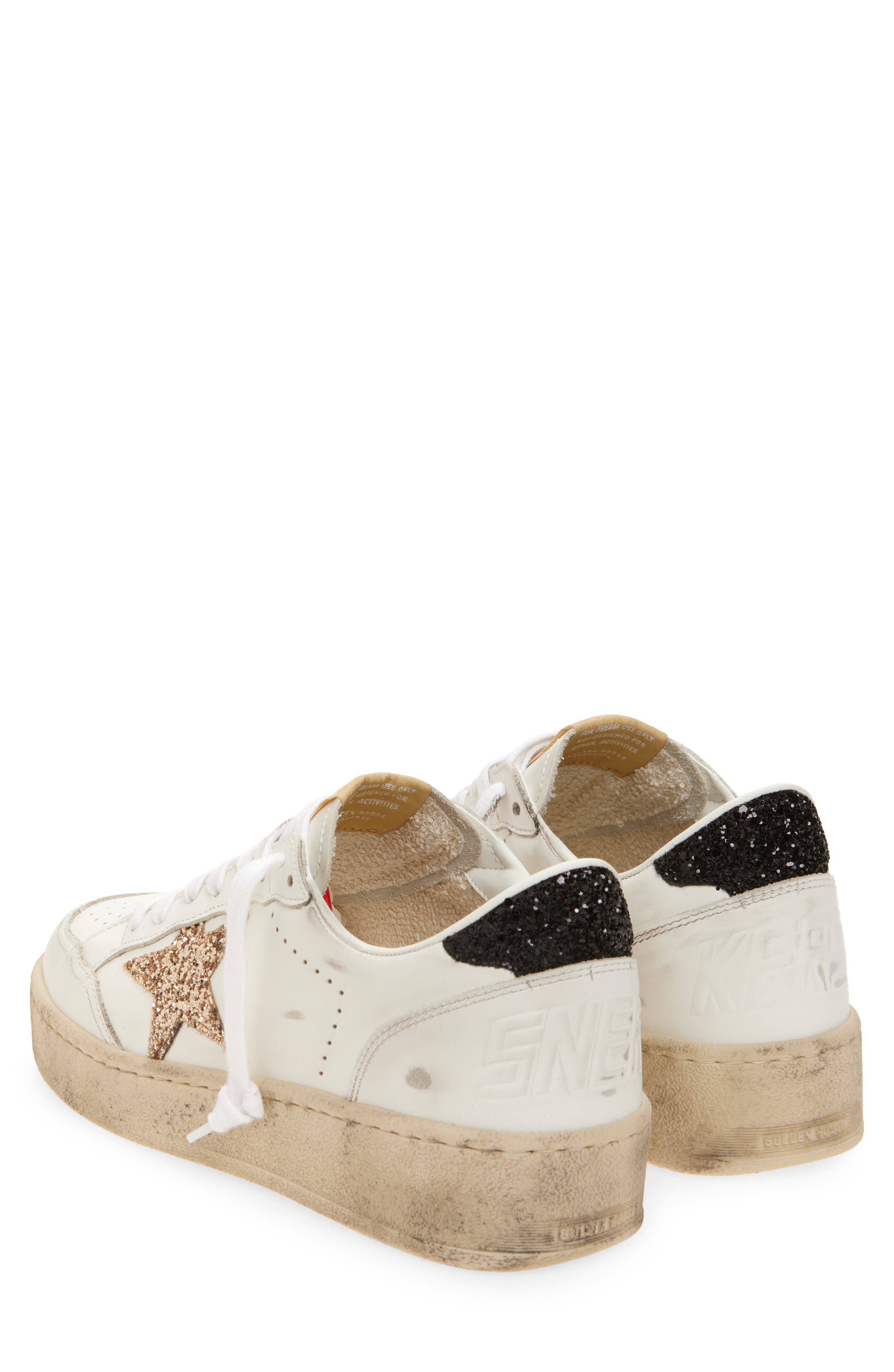 Golden Goose Ball Star 2 Low Top Platform Sneaker, Alternate, color, White/ Gold/ Black