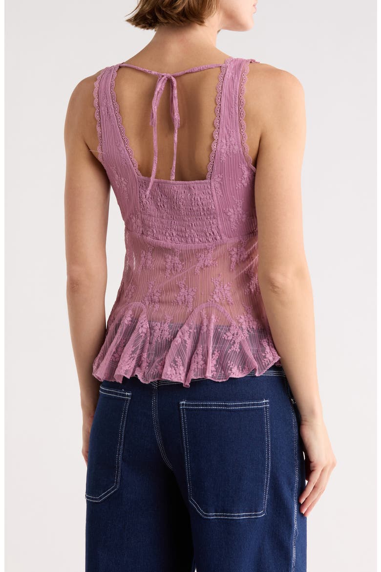 V-Neck Lace Top, Alternate, color, MAUVE