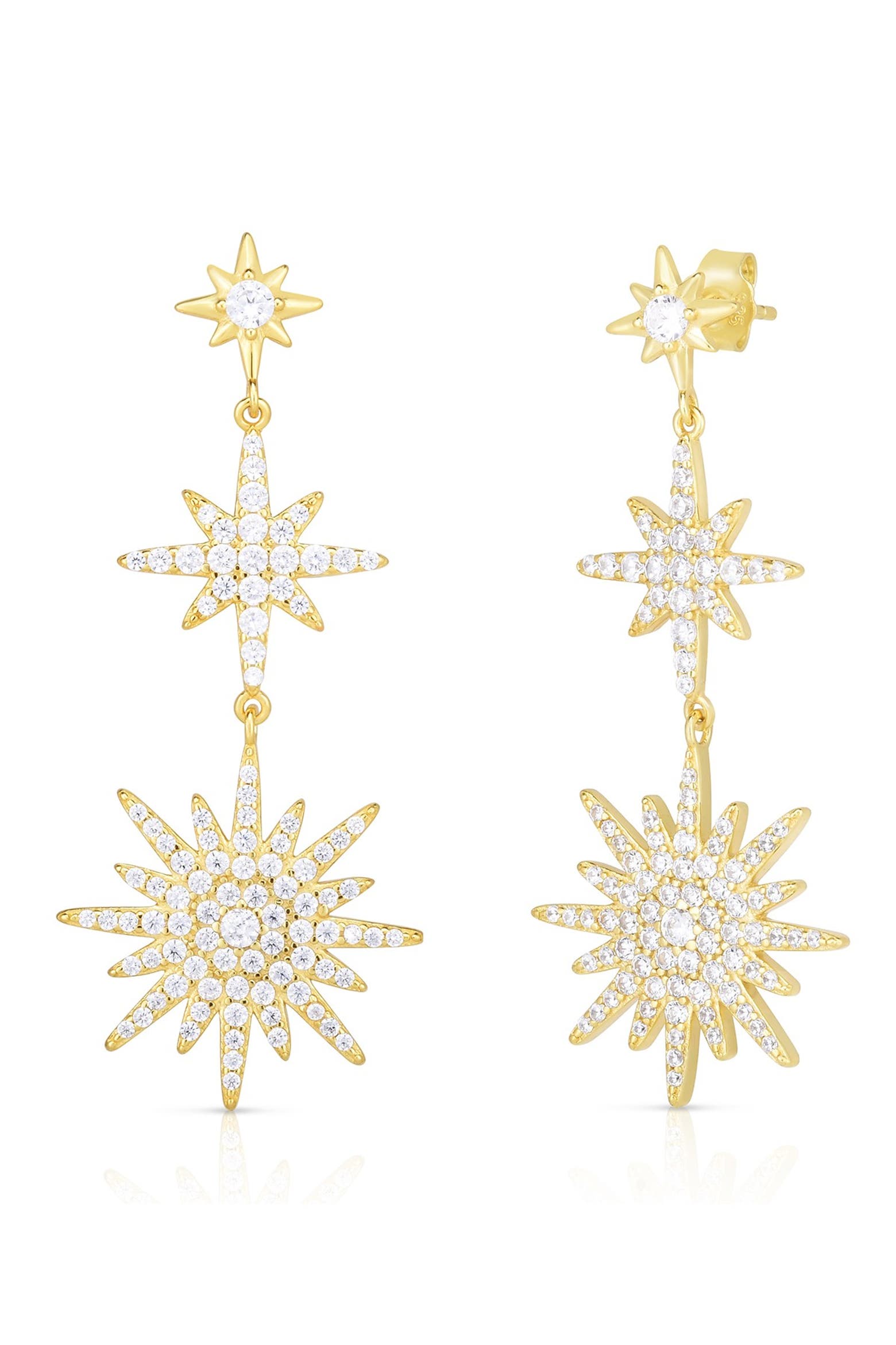 Starburst Rug Gold SPHERA MILANO 14K Yellow Gold Plated Sterling Silver CZ Starburst Drop ...