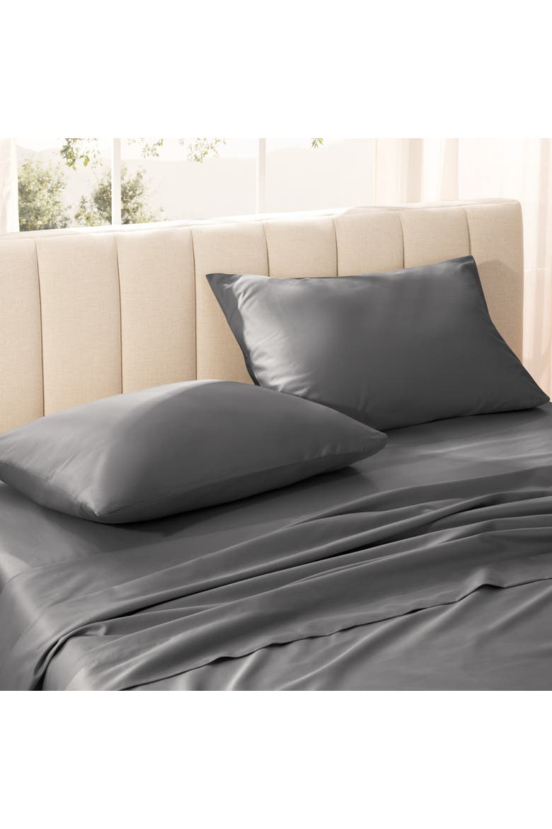 400 Thread Count Organic Cotton Sateen Pillowcase Set, Alternate, color, Grey