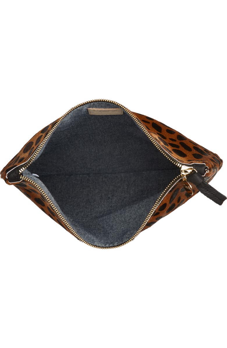 Clare V. Genuine Calf Hair Foldover Clutch, Alternate, color,