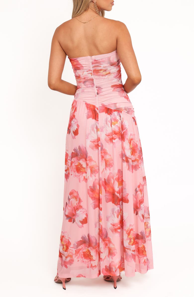 Petal & Pup Calypso Floral Strapless Maxi Dress, Alternate, color, Pink Peony