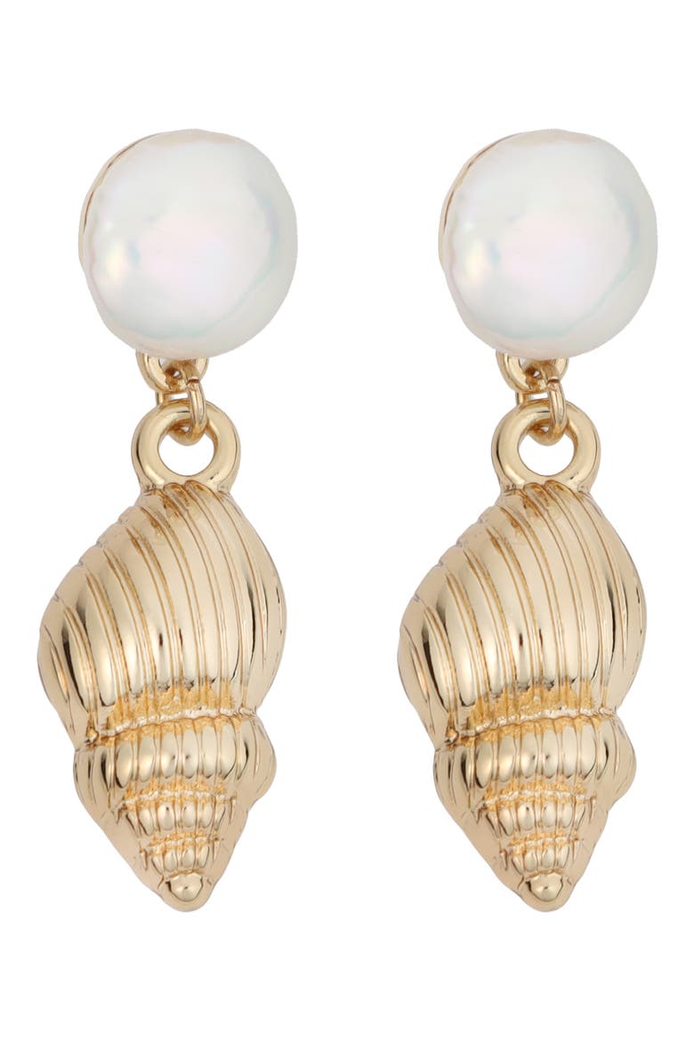 Freshwater Pearl Drop Earrings, Main, color, WHITE