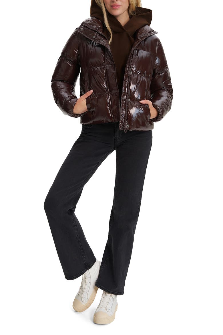 Coco Crop Water Resistant Puffer Jacket, Alternate, color, ESPRESSO