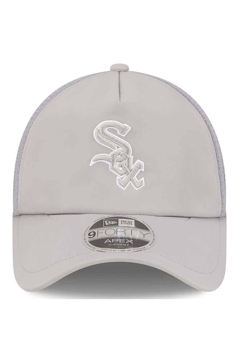 Men's New Era Gray Chicago White Sox 2026 Batting Practice Apex 9FORTY Adjustable Trucker Hat, Alternate, color, Gray