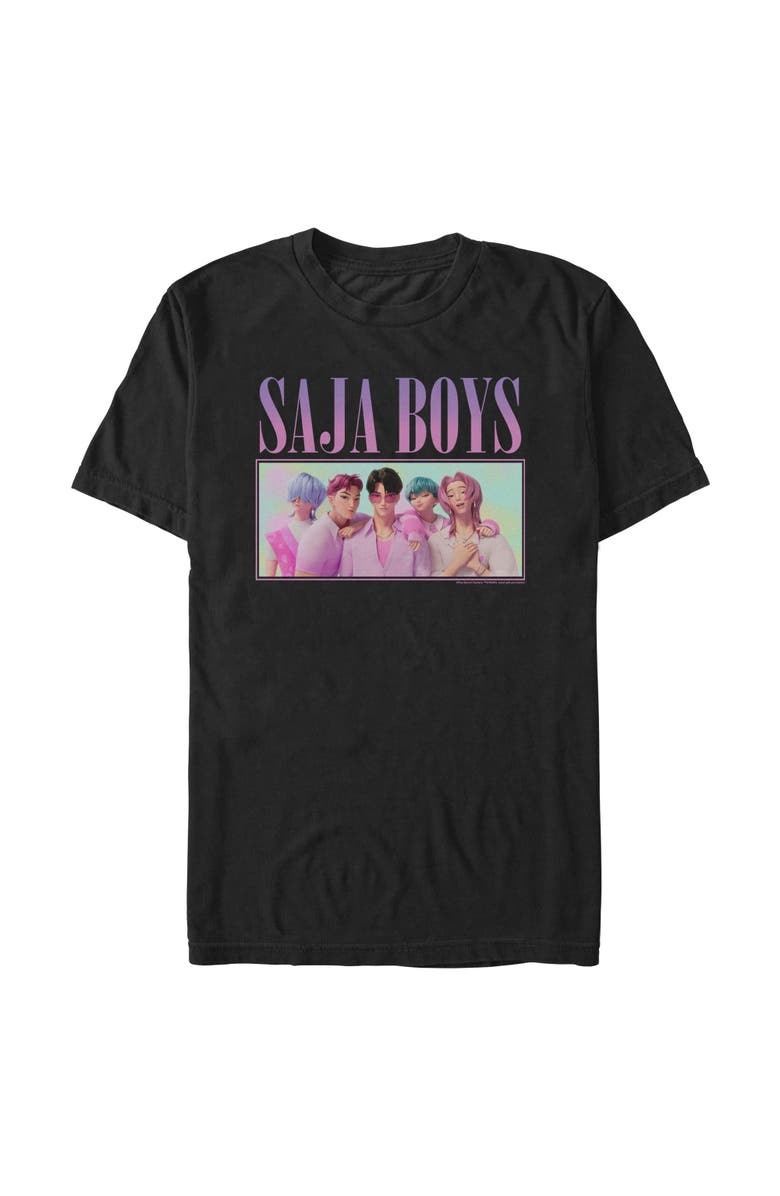 KPop Demon Hunters Men's KPop Demon Hunters Saja Boys Group Shot  Graphic T-Shirt, Main, color, Black