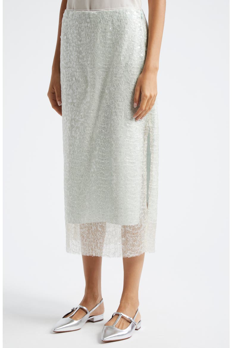 Glassy Sequin Midi Skirt, Alternate, color, AQUA GLASS