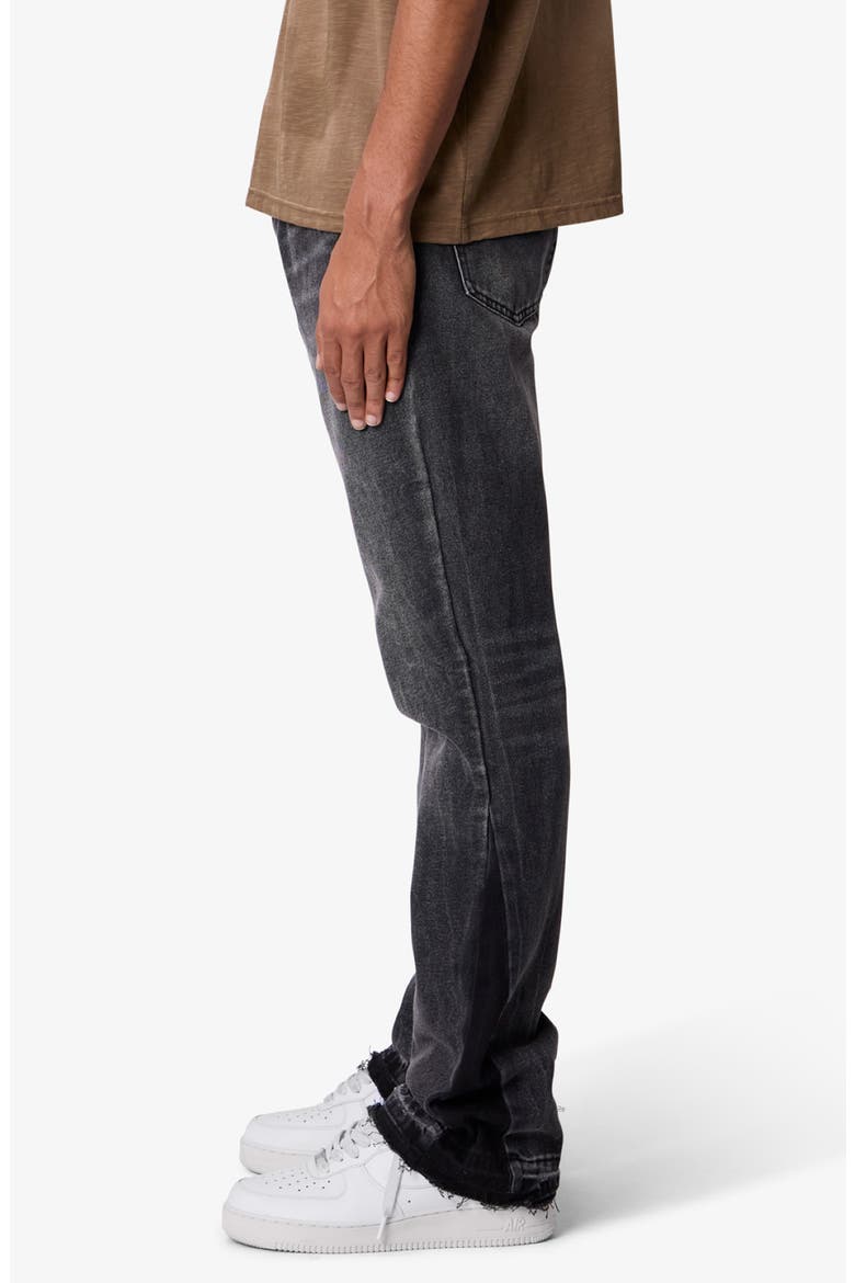B484 Distressed Hem Flare Jeans, Alternate, color, VINTAGE BLACK