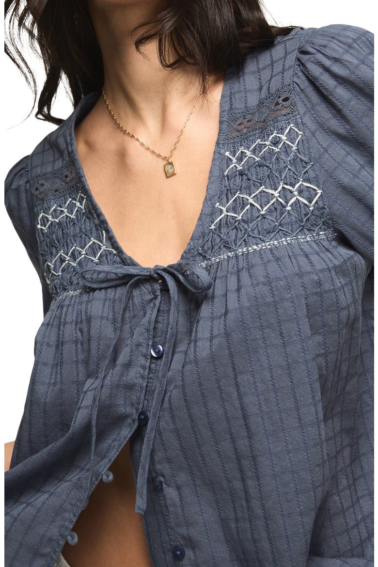 Smock Button-Up Top, Alternate, color, VINTAGE INDIGO