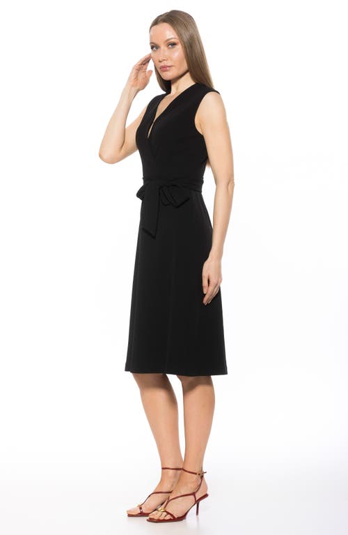 Alexia Admor Dane Tie Waist Midi Dress In Black