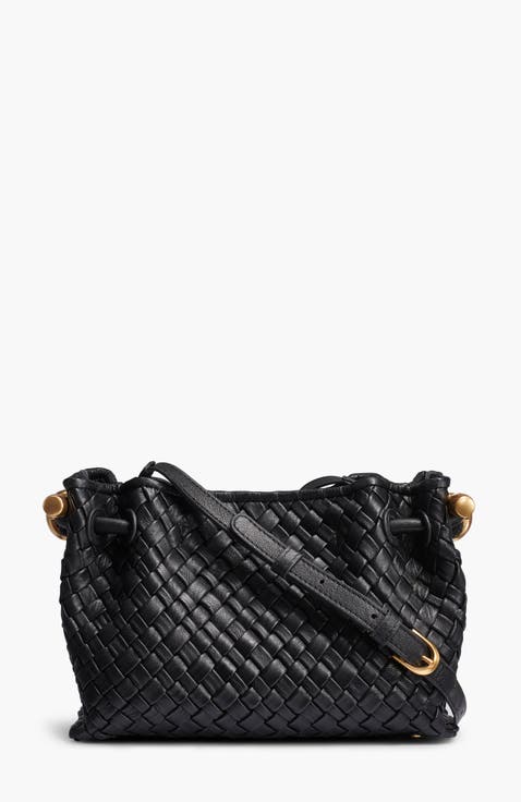 Cashmere Woven Leather Crossbody Bag