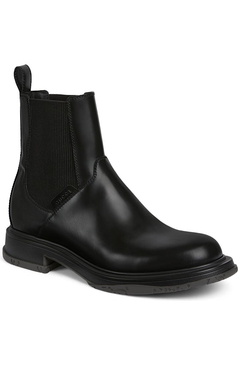 Gucci Posey Chelsea Boot, Main, color, Black/Black