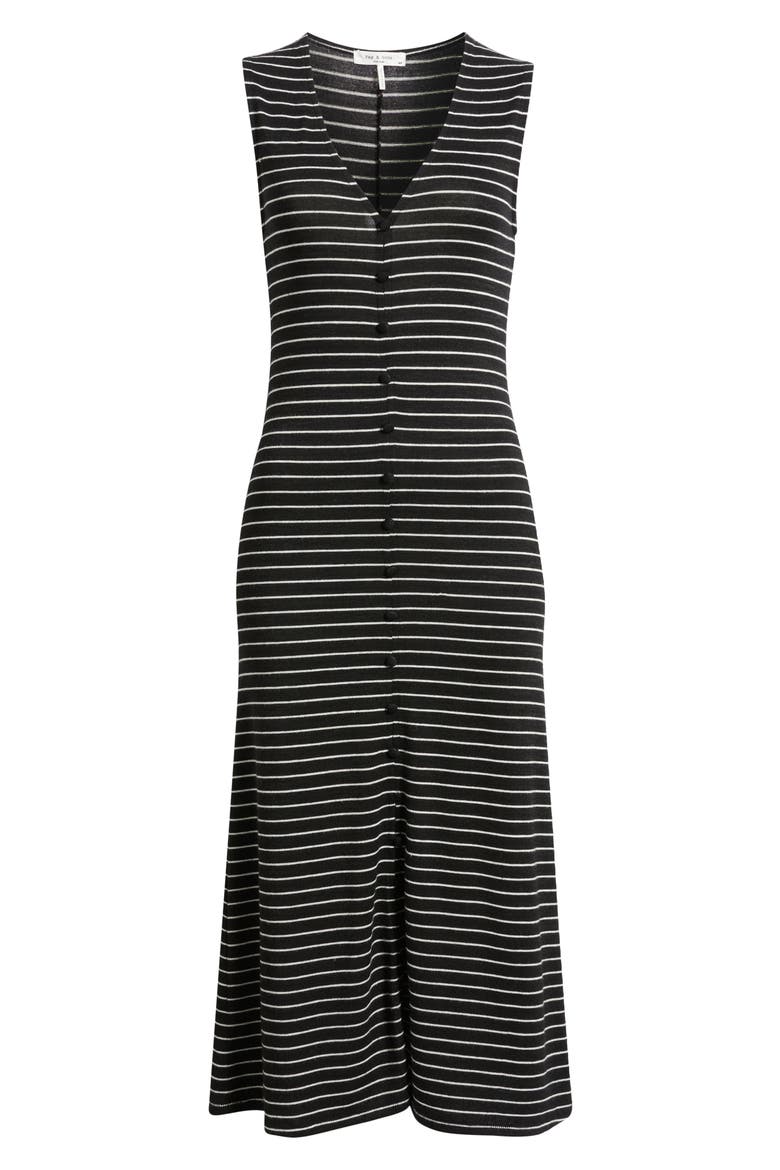 The Knit Stripe Sleeveless A-Line Dress, Alternate, color, BLACK MULTI