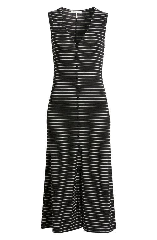 Rag & Bone The Knit Stripe Sleeveless A-line Dress In Black