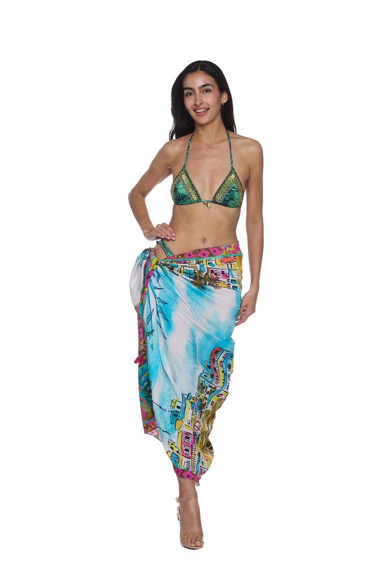 Pareo Convertible Midi Cover-Up Dress, Alternate, color, BLUE