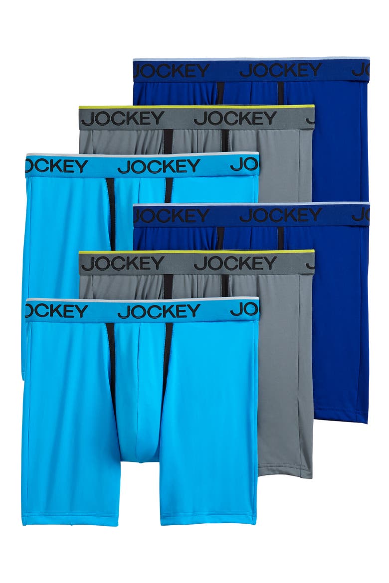 Men's Chafe Proof Pouch Microfiber 6" Boxer Brief - 6 Pack, Main, color, Ocean Ash