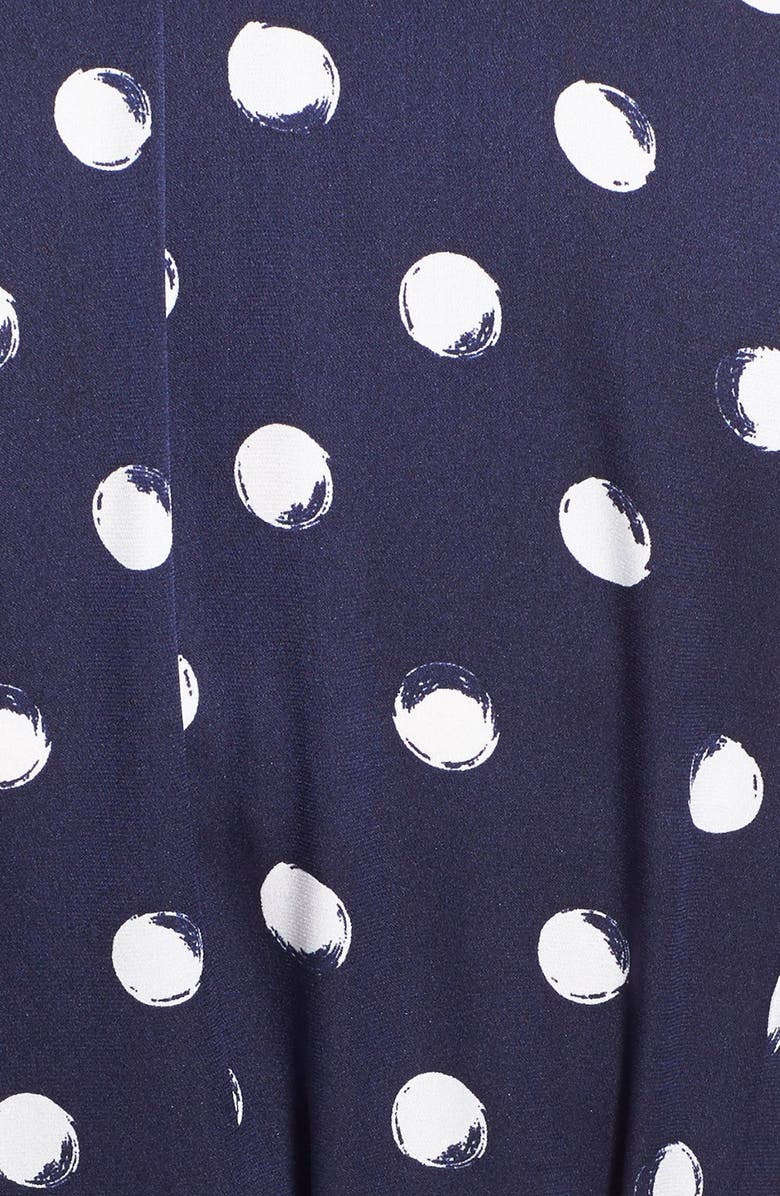 Nordstrom Collection 'Darlington' Print Silk Tie Front Shirtdress, Alternate, color, Navy Evening Irregular Dot