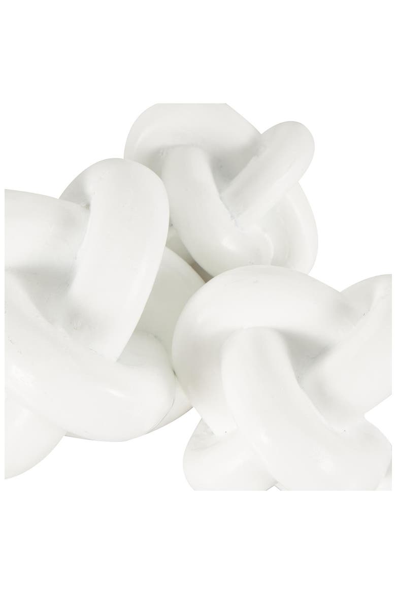 Set of 3 Modern Knot Sculptures, Alternate, color, WHITE