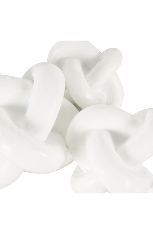 Uma Set Of 3 Modern Knot Sculptures In White
