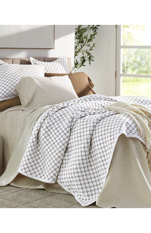 Lands' End Solid Diamond Double Voile Quilt In White
