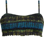Ulla Johnson Marseille Tie Dye Smocked Bikini Top