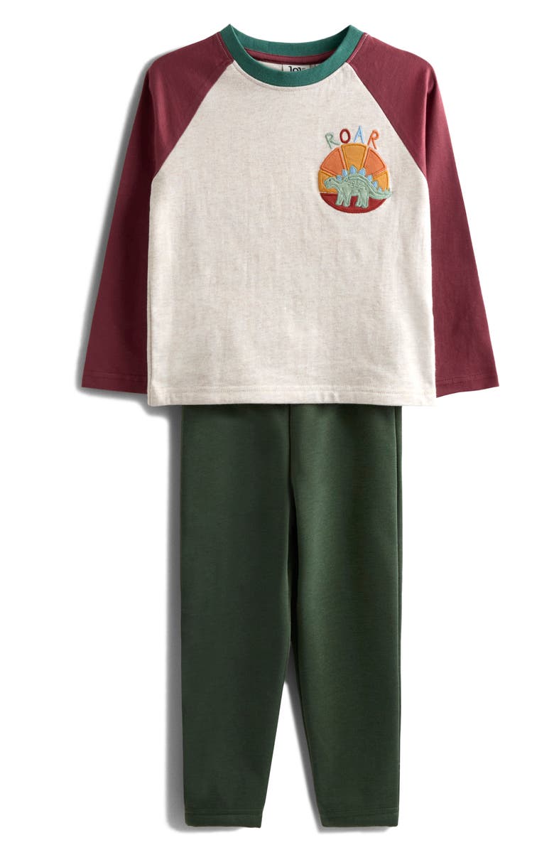 JOJO MAMAN BEBE Kids' Long Sleeve T-Shirt & Pants, Main, color, Natural