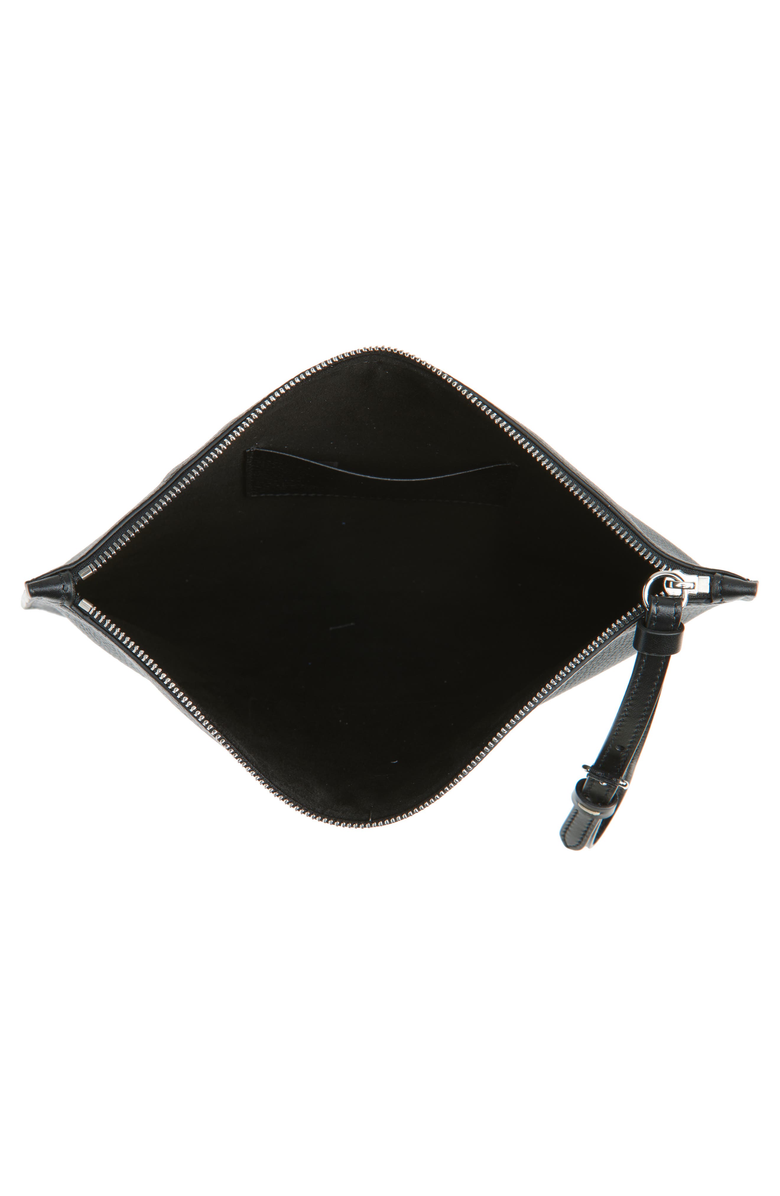 Maison Margiela Large MM4 Leather Wristlet Pouch, Alternate, color, Black/ Black/ Black