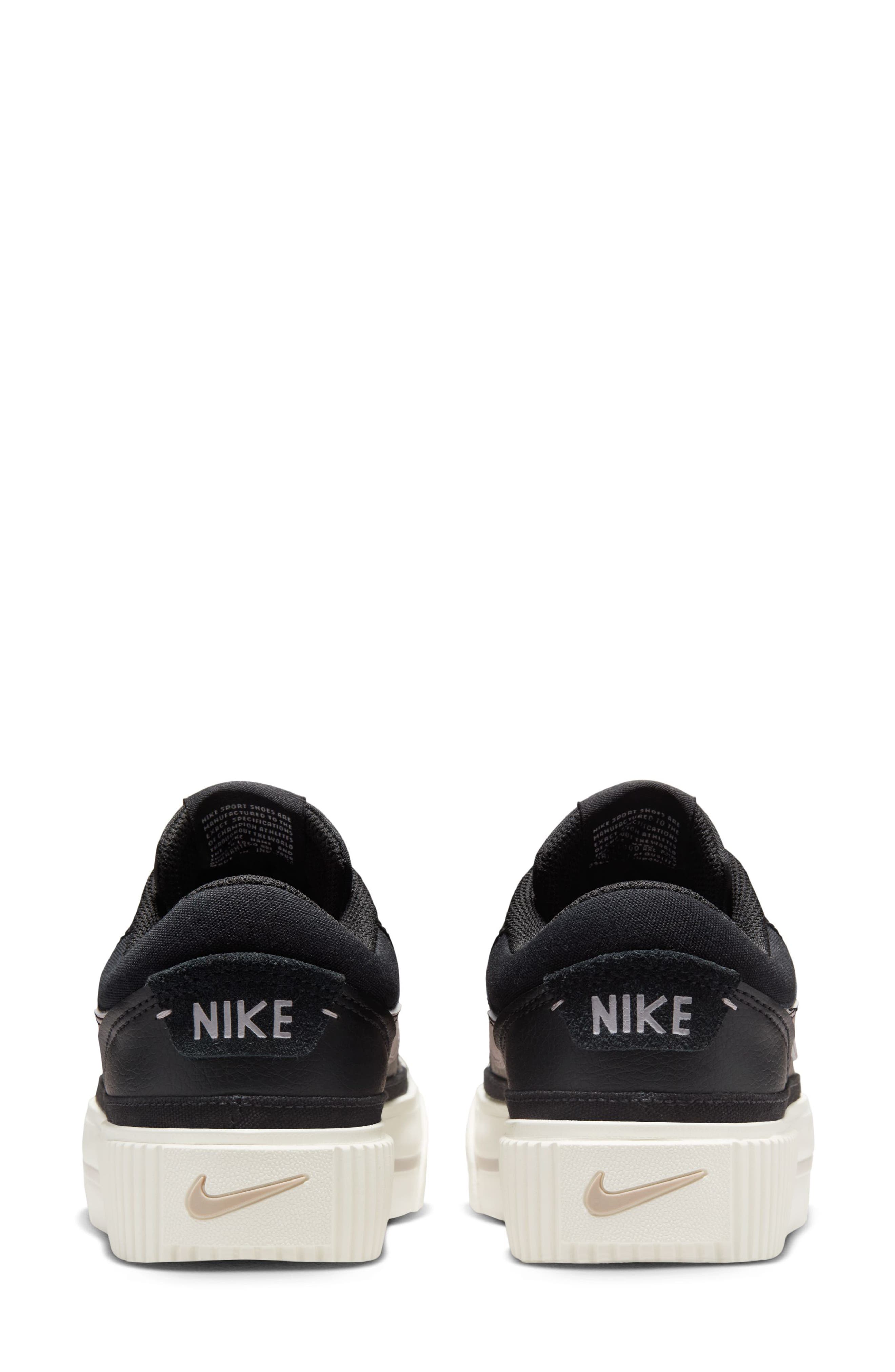 Nike Court Legacy Lift Platform Sneaker, Alternate, color, Black/ Violet/ Sail