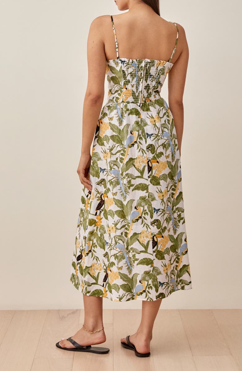 Reformation Cosima Sleeveless Linen Midi Dress, Alternate, color,